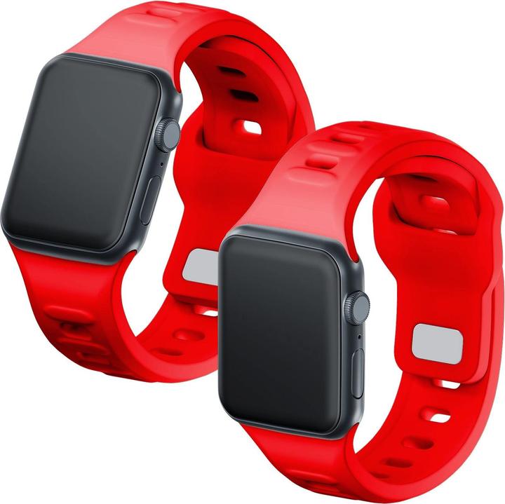 3MK Silicone Watch Strap czerwony/red dla Apple Watch 42/44/45/49mm (Edelstahl, Silikon)