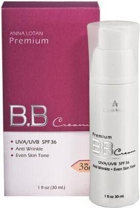 Actual product image Anna Lotan Premium BB Cream UVA/UVB SPF36 Medium 30ml 1oz (Matt black + Co2)