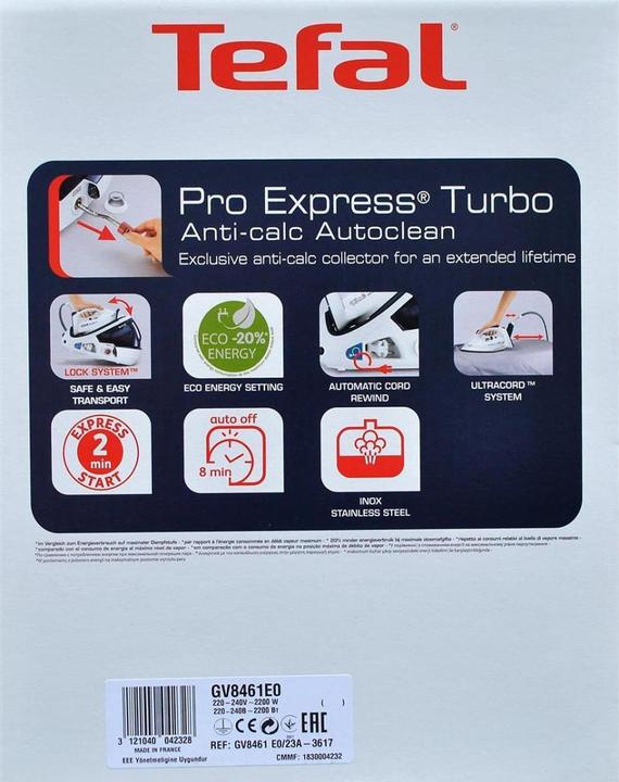 Immagine prodotto Tefal GV8461 Pro Express Turbo Autoclean (2200 W, 260 g/min)