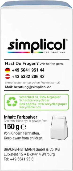 Produktbild Simplicol Textilfarbe expert (Enzianblau, 150 ml)
