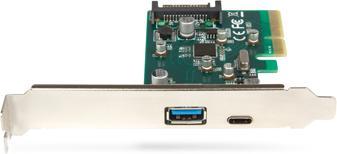 Actual product image Hamlet Usb 3.1 PCI Express Type C+Type A transfer up to 10 Gbps