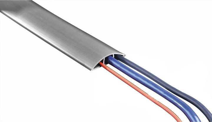 Actual product image Hama Flexible cable duct, self-adhesive, semi-circular, 180 x 6 x 1 cm, PVC, grey (Duct, 180 cm)