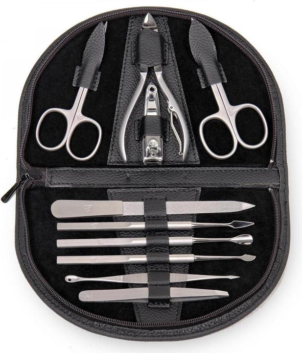 Immagine prodotto Sacher TR850R.1504 - Astuccio per manicure da 10 pezzi Set per manicure in pelle nera