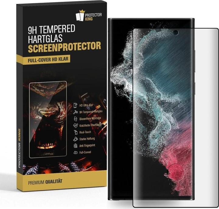 Actual product image Protectorking 3x real tempered 9H armoured glass 3D CLEAR (3 Piece, Samsung Galaxy S22 Ultra)