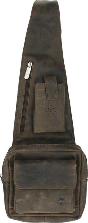 Bear Rock Bärende Design Dark Natur Leder Crossbodentag - Crossover - Dark Bruin