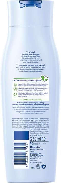 Produktbild NIVEA Diamond Gloss Shampoo Trio (750 ml)