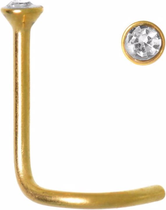 Immagine prodotto Bijouteria Piercing per naso (Vetro (di orologio), Placcatura in oro (placcatura oro), Acciaio chirurgico 316L)