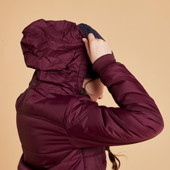 Actual product image Fouganza Winter riding jacket 500 Warm children bordeaux (128)