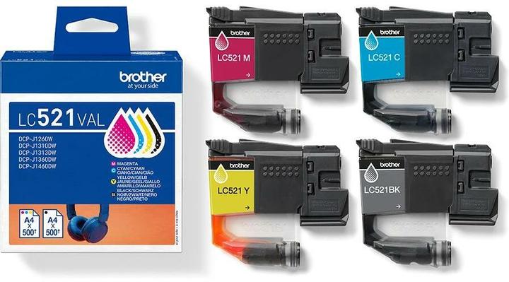 Actual product image Brother LC521VAL Genuine Ink Cartridge Value Pack (M, C, Y)