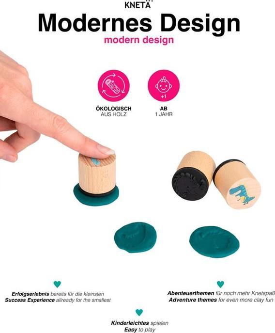 Actual product image Knetä Wooden Stamp Set Zoo Animals