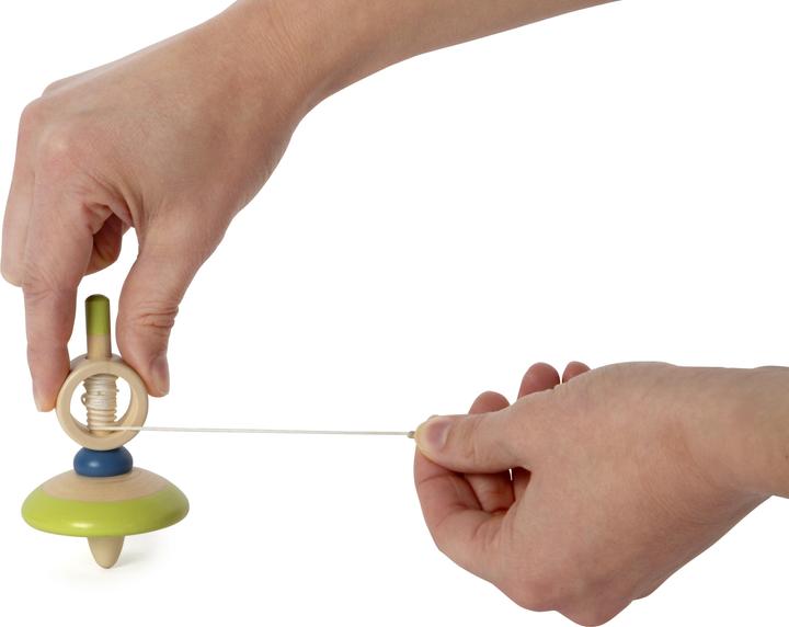 Actual product image small foot Wooden Top with String Display
