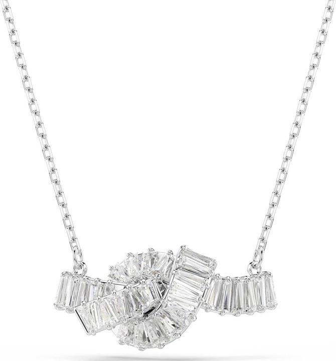 Produktbild Swarovski Matrix Halskette Baguette Schliff Knoten Weiss Rhodiniert (Swarovski Metall)