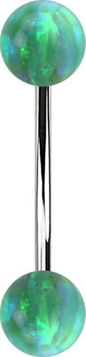 Immagine prodotto Star Piercing Micro banana argento con due sfere verde opale (senza ottone)