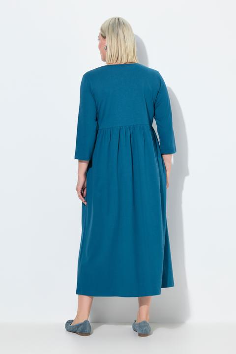 Produktbild Ulla Popken Jerseykleid, A-Linie, Tunika-Ausschnitt, 3/4-Arm (56)