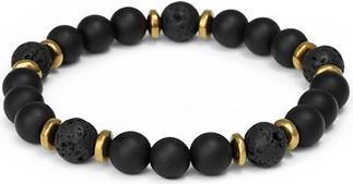 Beneto Bead bracelet made of onyx. lava stone and hematite MINK146/20