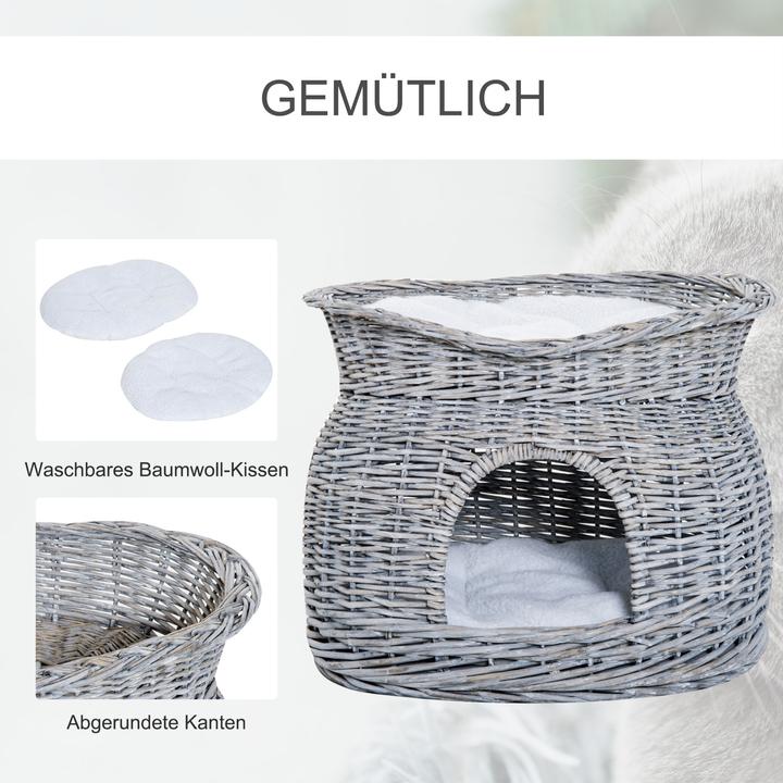 Produktbild PawHut Katzenkorb mit 2 Kissen (Katze)