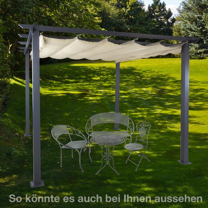 Image du produit Dema Pergola "Freiburg" ecru mit Sonnendach (296 cm, 296 cm)