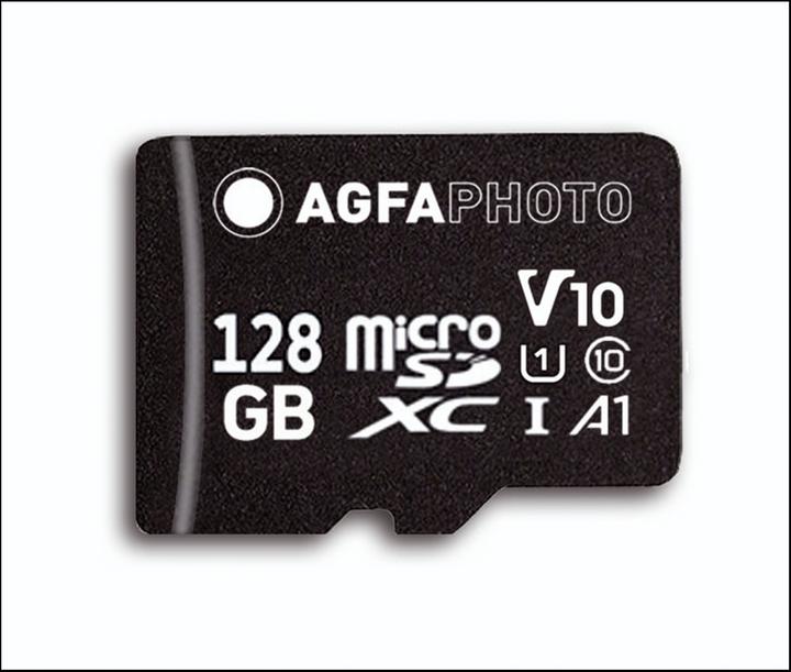 Produktbild AGFAPHOTO MicroSDXC UHS-I 128GB High Speed Class 10 U1 V10 (128 GB, microSDXC, U3, UHS-I)