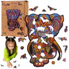 Produktbild PuzzleOk Öko-Holzpuzzle 132 Indischer Elefant A3
