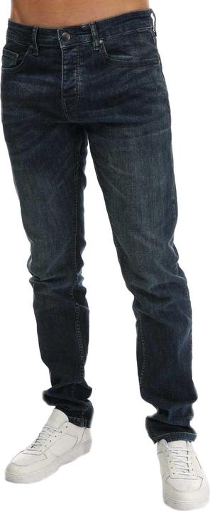 Actual product image Weekend Offender Mens Leather Patch Tapered Jeans (30)