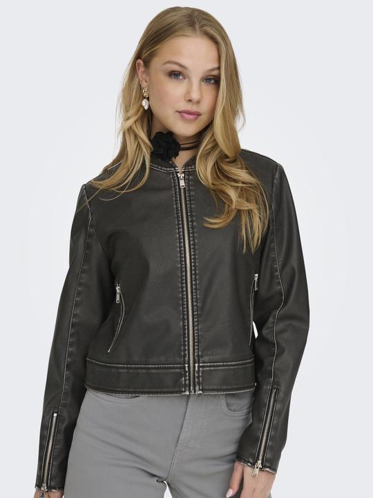 Image du produit Only Col montant Poignets avec fermeture à glissière Veste en similicuir (M)