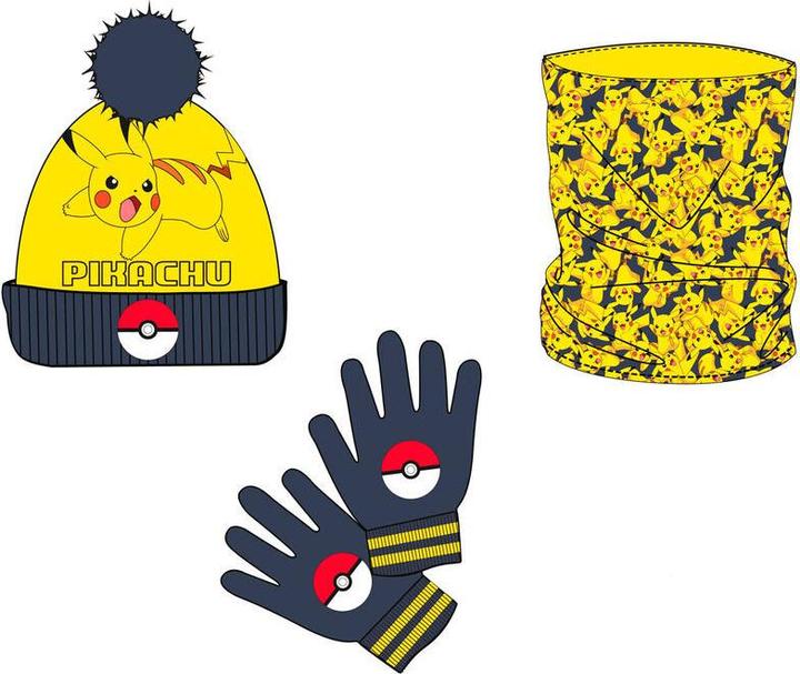 Disney Set Guanti/Berretta/Scaldacollo Pokemon Pikachu