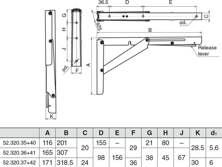 Actual product image Werkstarck Klappkonsolen Edelstahl, 175 kg