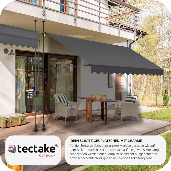 Produktbild tectake Klemmmarkise mit Handkurbel, höhenverstellbar (3.50 m)