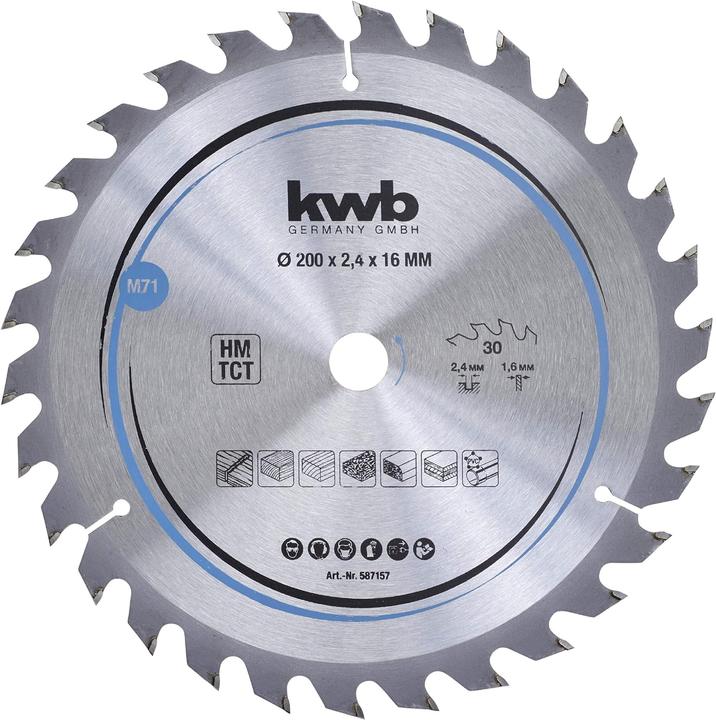 Produktbild kwb Kreissägeblatt HM Mittel Ø 200x16 Z30