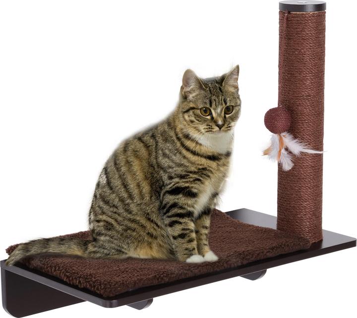 Produktbild PawHut Kratzbaum für Wandmontage (50 cm, Braun)
