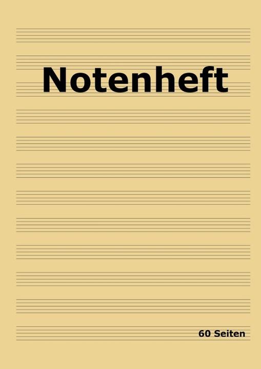 Produktbild Notenheft: DIN A4 Notenlinienheft | 60 Seiten mit 12 Notenzeilen / Systeme pro Blatt | Papier 90g/m² (A4, Harter Einband)