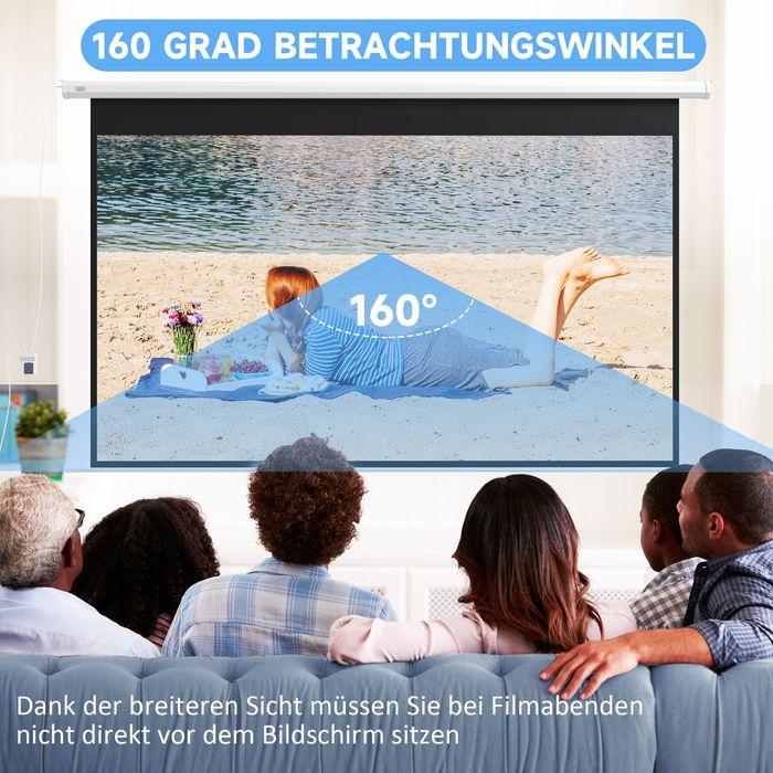 Image du produit Swisshandel24 Écran de projection électrique 266x149cm 16:9 avec télécommande, pour home cinéma, présentation (104.72", 16:9)