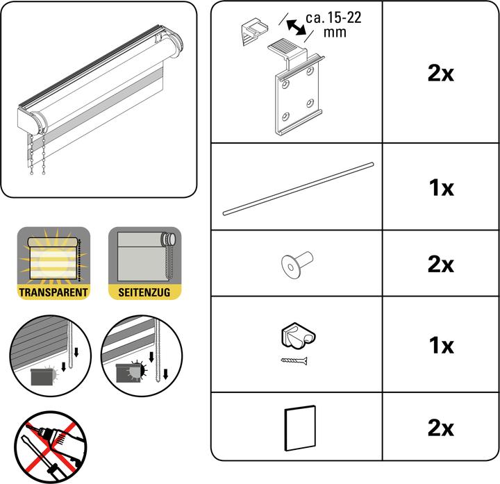 Actual product image Deco Company Double roller blind (80 x 150 cm)