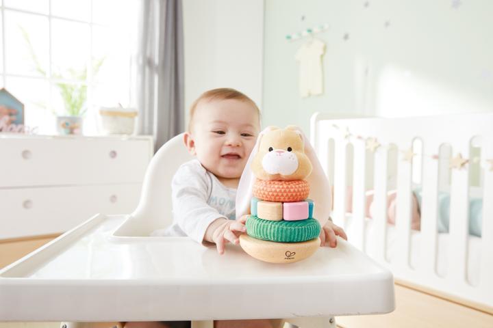 Actual product image Hape Stack long-eared rabbit