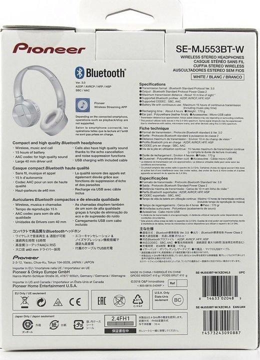 Actual product image Pioneer Se-Mj553bt (15 h, Wireless)