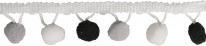 Produktbild Rayher Pompon-Borte, schwarz/weiss, 2 m