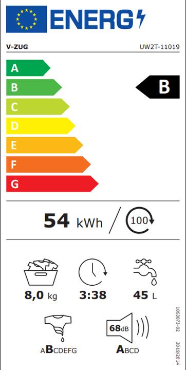 Energie-Label V-Zug 1101910034 (8 kg, Rechts)
