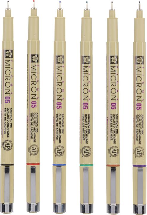 Produktbild Sakura Pigma Micron 05 fineliner set | 6 colours (Basic, 6 x)