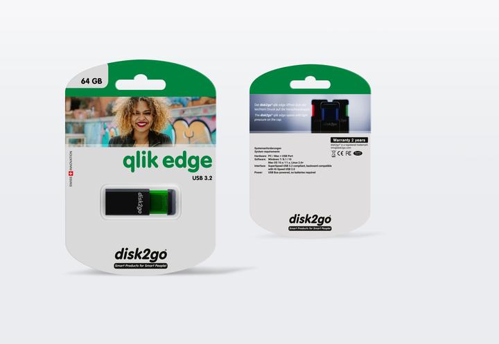 Actual product image Disk2go Qlik Edge (64 GB, USB-A)