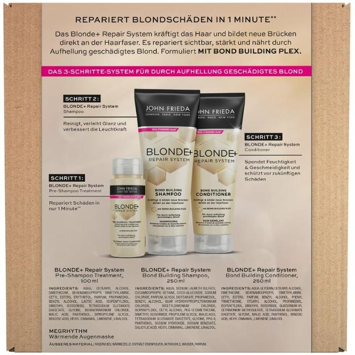 Produktbild John Frieda Blonde+ Repair System - Blond+ Set (600 ml, Flüssiges Shampoo)