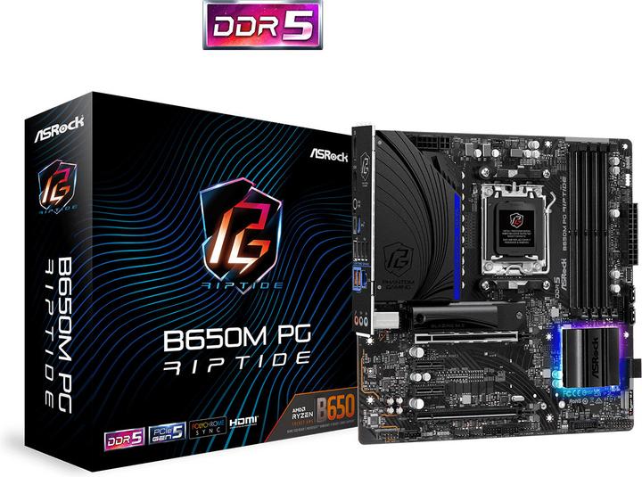 Image du produit AsRock B650M PG Riptide (AM5, AMD B650, mATX)