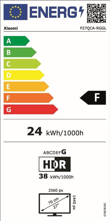 Energie-Label Xiaomi G27Qi (2560 x 1440 Pixel, 27")