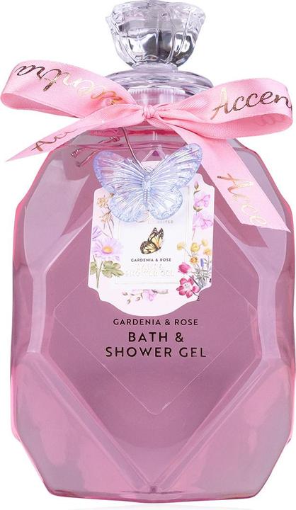 Actual product image Accentra Duschgel BELLE SPA in Flasche mit rosenförmigem Verschluss und Schmetterlingsanhänger (550 ml)