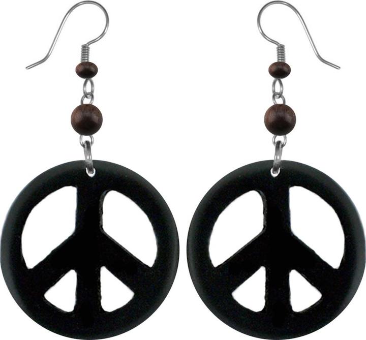 Image du produit Star Piercing Boucles d'oreilles Peace en bois noir Narra (Bois Narra)