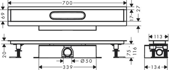 Immagine prodotto hansgrohe HG set completo uBox canali doccia universali f set prefabbricati standard 700mm (700 mm)