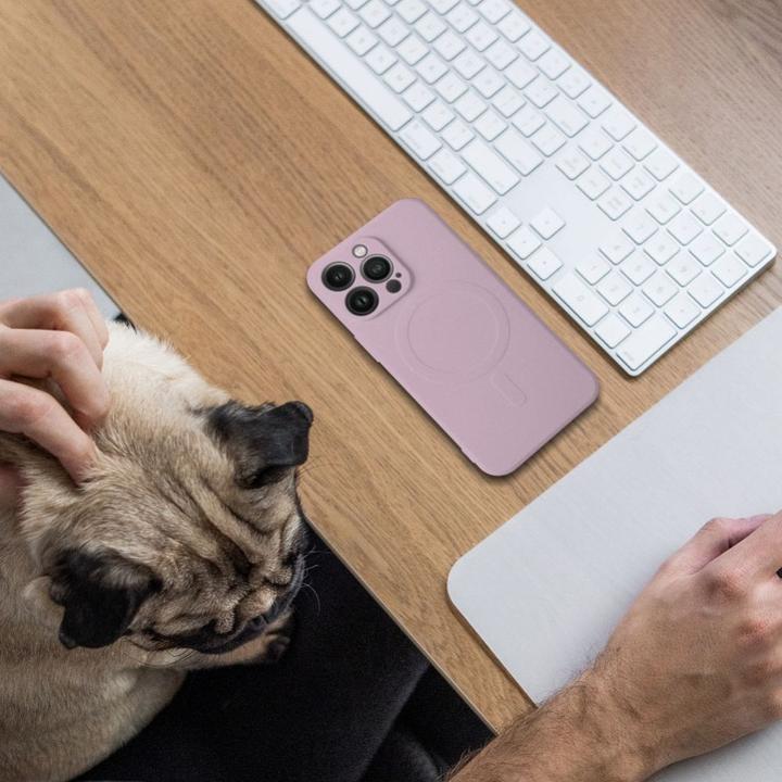 Image du produit OEM Back panel cover SILICONE MAG COVER case compatible with MagSafe for IPHONE 16 Pro pink (Apple iPhone 16 Pro)