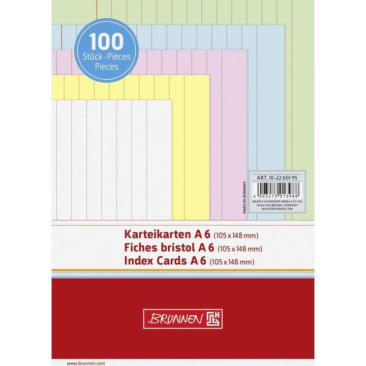 Schede di indice (A6, 180 g/m², 100 x)