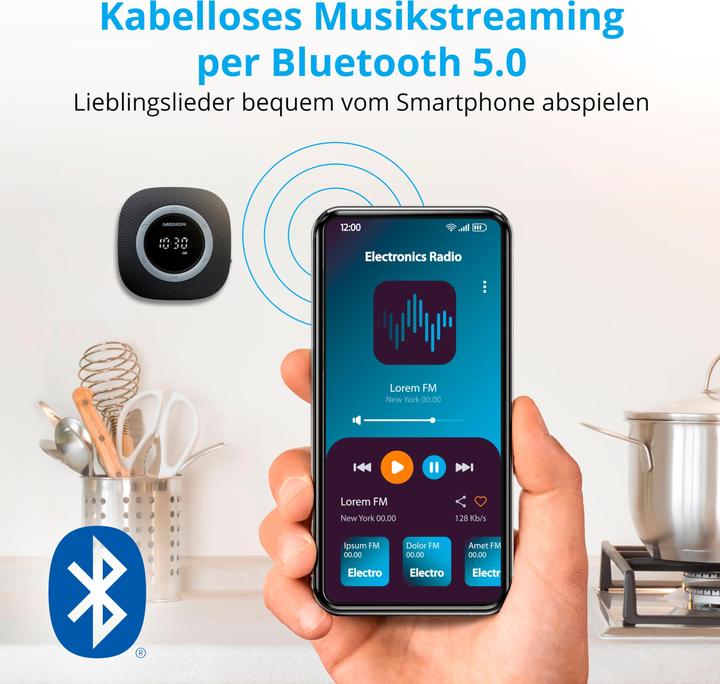 Immagine prodotto Medion P66096 Radio da doccia (FM, Bluetooth)