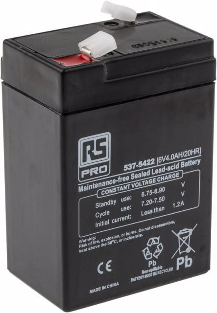 Rs Pro RS Batterie au plomb scellée (6 V, 4000 mAh)