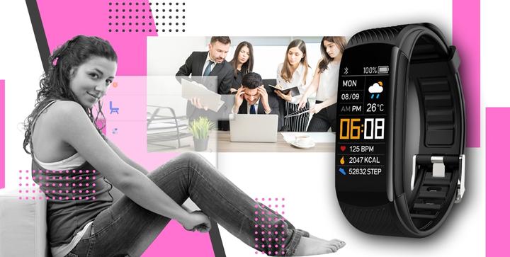 Image du produit Giewont Fit&GO Duo GW200-4 Smartband - Noir + Bracelet Think Pink